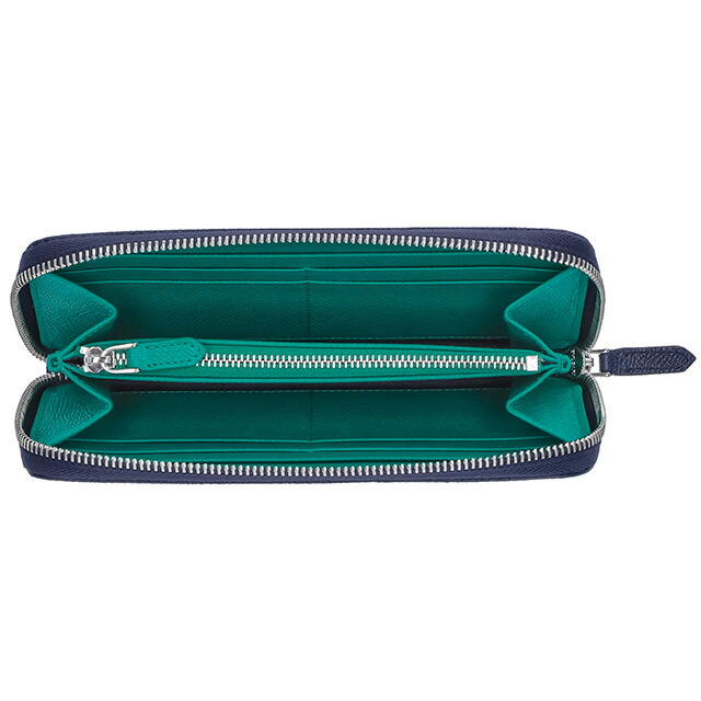 ブルガリ 長財布 メンズ BVLGARI レザー 288254 BL ME ネイビー グリーン ウォレット ブランド 高級 おしゃれ プレゼント 実用的