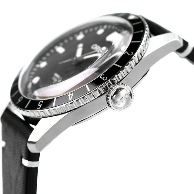 オリス ダイバーズ 65 12H 腕時計 メンズ 40mm 自動巻き 革ベルト ORIS 01 400 7772 4054-07 5 20 82 アナログ ブラック 黒 スイス製 高級 ブランド おしゃれ 防水 プレゼント 男性 実用的