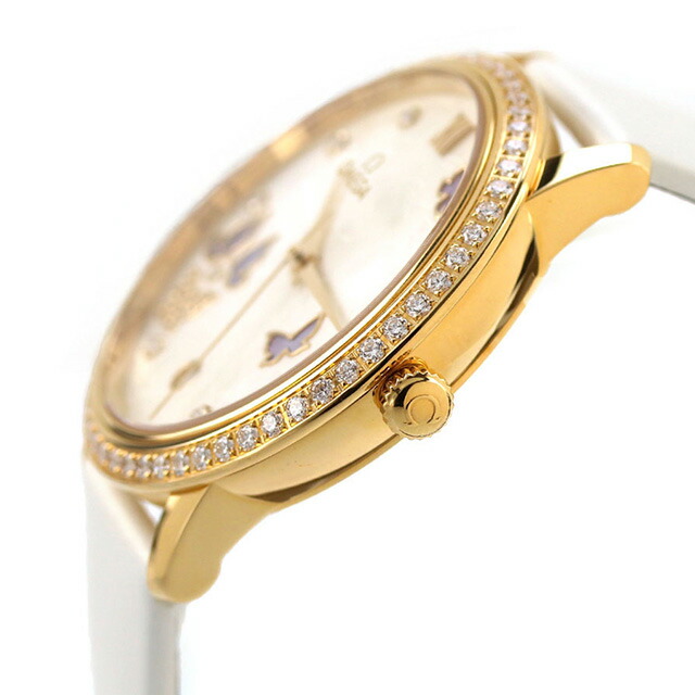 オメガ デ・ヴィル プレステージ バタフライ 36.8mm 自動巻き 腕時計 レディース ダイヤモンド OMEGA 424.57.37.20.55.001 アナログ ホワイトシェル ホワイト 白 スイス製 高級 ブランド おしゃれ 防水 軽い 華奢 プレゼント 女性 実用的