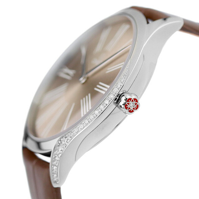 オメガ デビル 39mm クオーツ 腕時計 レディース ダイヤモンド OMEGA 428.18.39.60.13.001 アナログ グレー トープブラウン スイス製 高級 ブランド おしゃれ 防水 軽い 華奢 プレゼント 女性 実用的