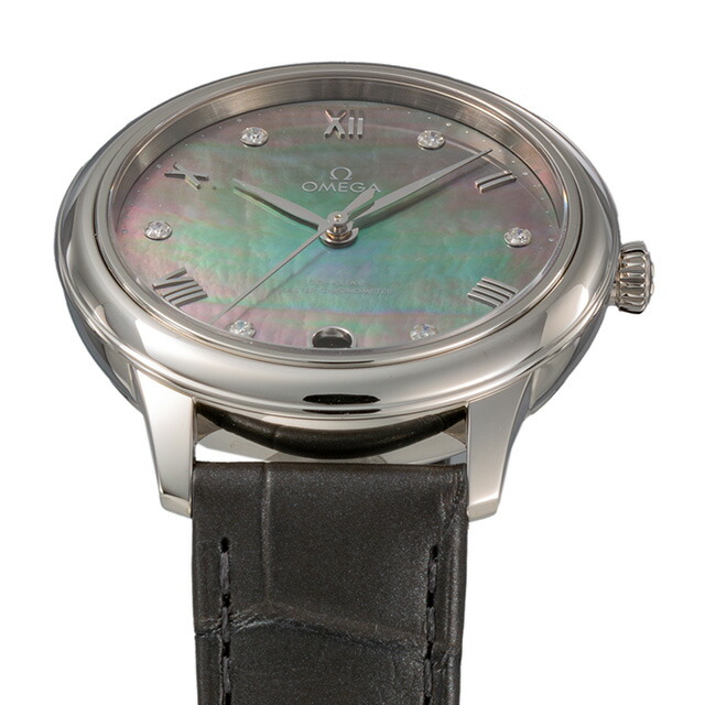 オメガ デ・ヴィル プレステージ 33.5mm 自動巻き 腕時計 レディース ダイヤモンド OMEGA 434.13.34.20.57.001 アナログ グレーシェル グレー スイス製 高級 ブランド おしゃれ 防水 軽い 華奢 プレゼント 女性 実用的