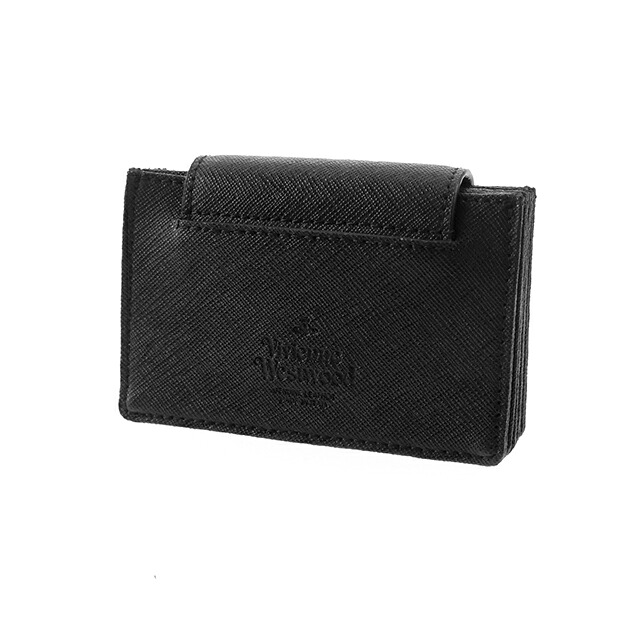 ヴィヴィアン ウエストウッド カードケース コンパクト メンズ レディース ブランド Vivienne Westwood SAFFIANO ロゴ 51110052 L001N N402 BLACK ビビアン 定期入れ 高級 おしゃれ プレゼント 実用的