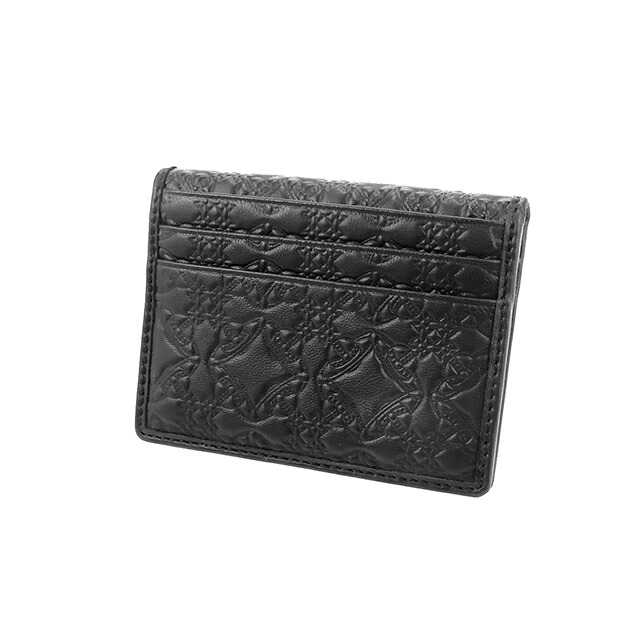 ヴィヴィアン ウエストウッド カードケース コンパクト メンズ レディース ブランド Vivienne Westwood ロゴ 5402000EM L003E N403 BLACK ビビアン 定期入れ 高級 おしゃれ プレゼント 実用的