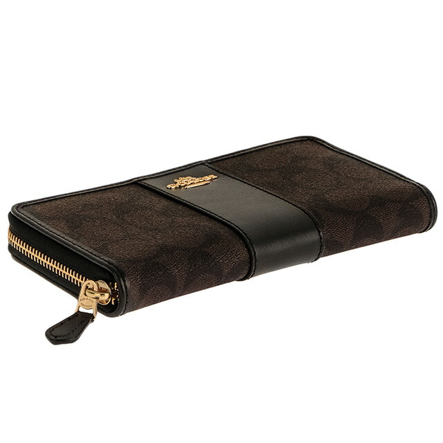 コーチ 長財布 レディース ブランド COACH シグネチャー 54630 IMAA8 ブラウン/ブラック ウォレット 高級 おしゃれ プレゼント 実用的