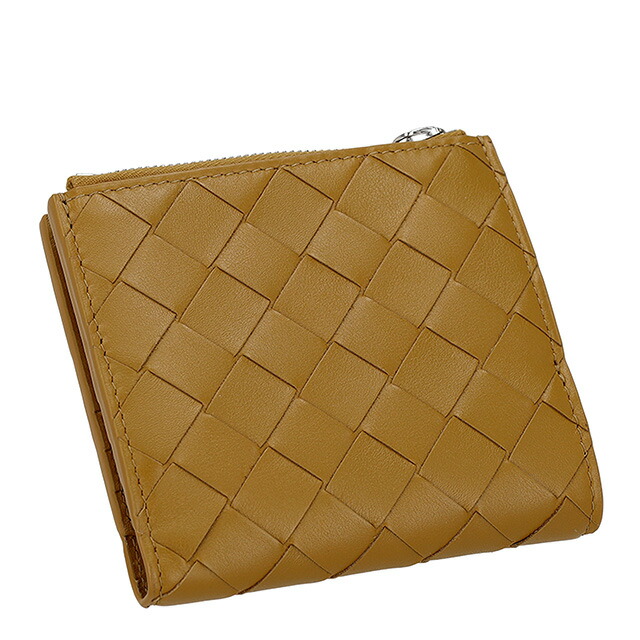ボッテガ・ヴェネタ 二つ折り財布 レディース ブランド BOTTEGA VENETA イントレチャート レザー 600270-V48A1 ブラウン ウォレット 高級 おしゃれ プレゼント 実用的