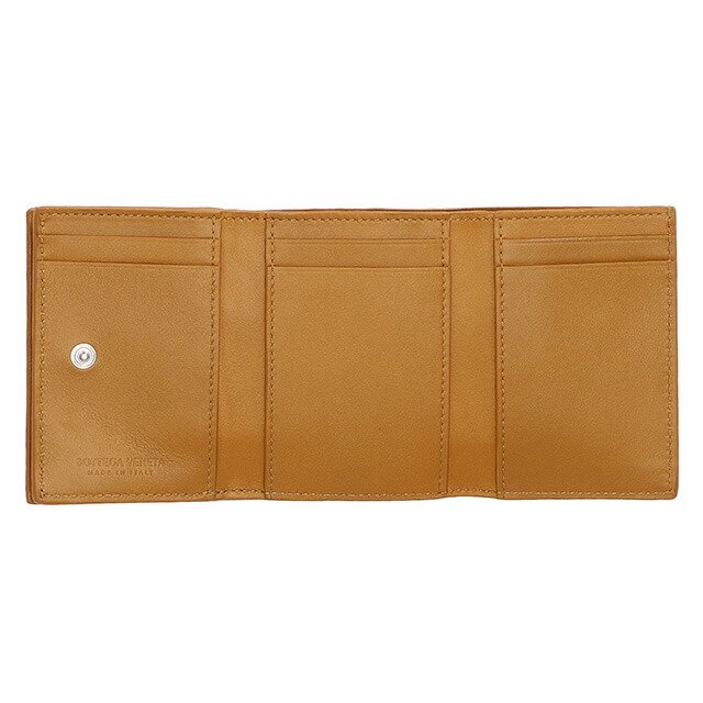 ボッテガ・ヴェネタ 三つ折り財布 レディース BOTTEGA VENETA イントレチャート 609285 VCRA1 2596 ブラウン ウォレット ブランド 高級 おしゃれ プレゼント 実用的