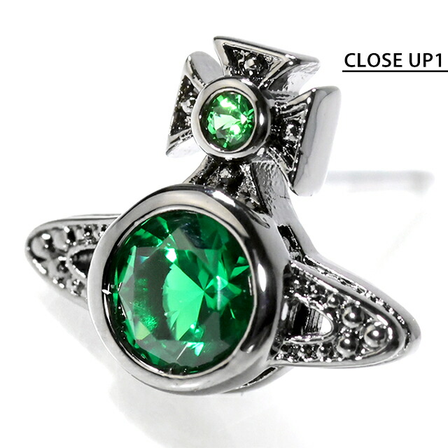 ヴィヴィアン ウエストウッド ピアス メンズ レディース ブランド Vivienne Westwood ロンドンオーブシングルピアス スタッド 片耳用 62010239 02S139 ガンメタル グリーン アクセサリー ビビアン