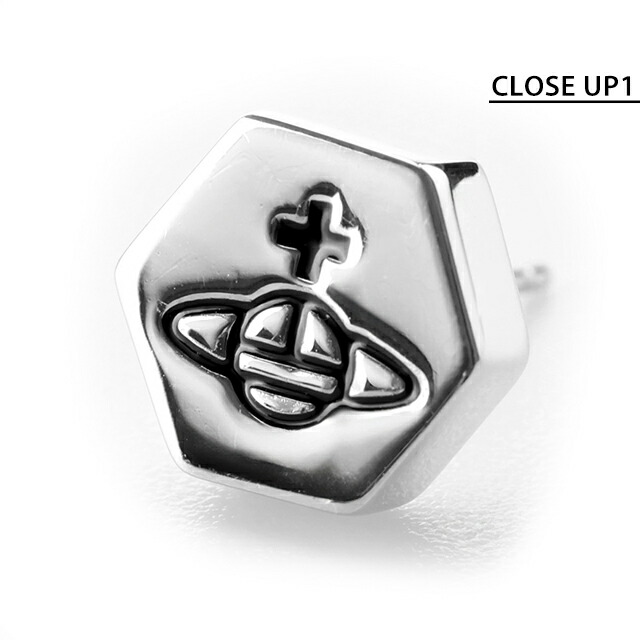ヴィヴィアン ウエストウッド ピアス メンズ レディース ブランド Vivienne Westwood 真鍮 スタッド 片耳用 6201035C-02P107 シルバー アクセサリー ビビアン
