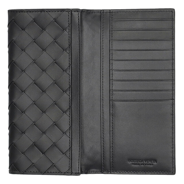 ボッテガ・ヴェネタ 長財布 メンズ レディース BOTTEGA VENETA イントレチャート 635567 V3US1 8803 ブラック ウォレット ブランド 高級 おしゃれ プレゼント 実用的