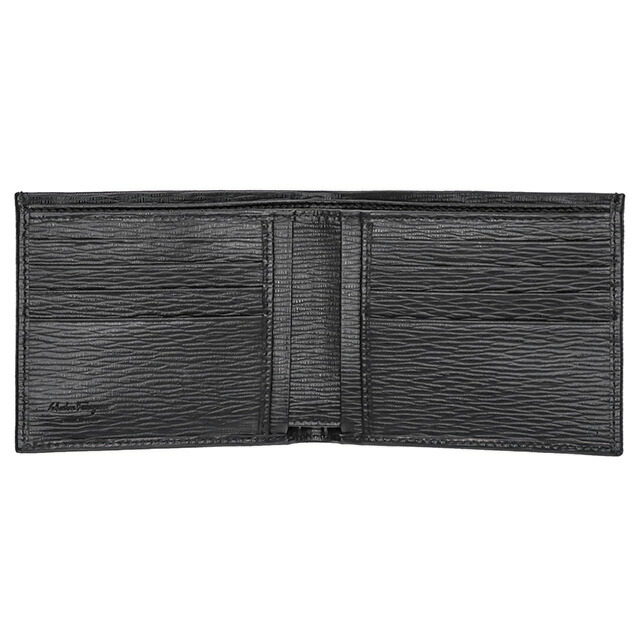 フェラガモ 二つ折り財布 メンズ Ferragamo 66A063CALF NERRT 685 950 ブラック ウォレット ブランド 高級 おしゃれ プレゼント 実用的