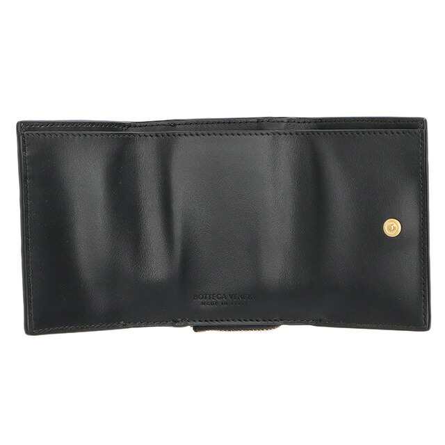 ボッテガ・ヴェネタ 三つ折り財布 メンズ レディース ブランド BOTTEGA VENETA 690568-V3UH2 ブラック ウォレット 高級 おしゃれ プレゼント 実用的