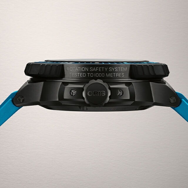 オリス AQUIS PRO 1000M 49.5mm 自動巻き 腕時計 ブランド メンズ チタン 替えベルト ORIS 01 733 7801 7255-Set アナログ ブルーグラデーション ブルー スイス製 高級 おしゃれ 防水 プレゼント 男性 実用的