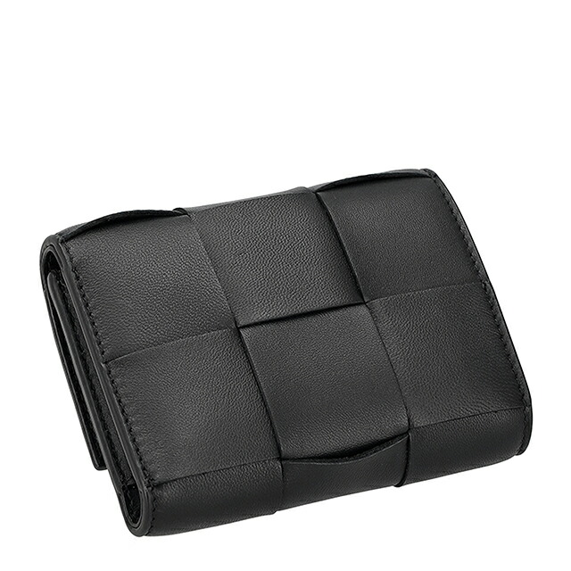 ボッテガ・ヴェネタ 三つ折り財布 三折財布 レディース ブランド BOTTEGA VENETA レザー Italy 750245-V3UO1 8425 ブラック