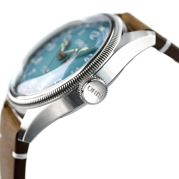 オリス ビッグクラウン チェルボボランテ 38mm 自動巻き メンズ 腕時計 01 754 7779 4065-Set 07 5 19 13 ORIS ブルー オークブラウン 高級 ブランド おしゃれ 防水 プレゼント 男性 実用的