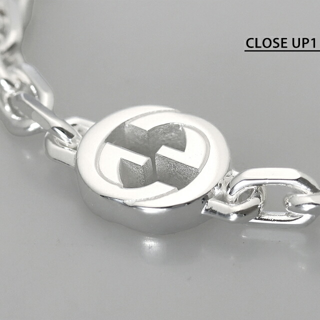 グッチ ブレスレット メンズ ブランド GUCCI インターロッキング チェーン 796351-J8400-8106-18 シルバー アクセサリー
