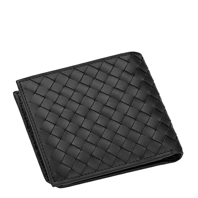 ボッテガ・ヴェネタ 二つ折り財布 二折財布 メンズ ブランド BOTTEGA VENETA Italy 805654-V69G1 8803 ブラック