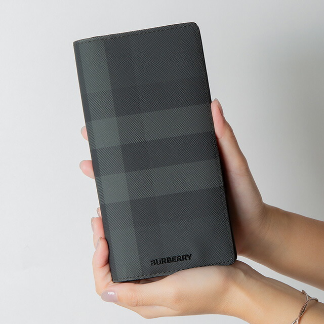 バ－バリ－ 長財布 メンズ BURBERRY チェック 8070199 ブラック ウォレット ブランド 高級 おしゃれ プレゼント 実用的