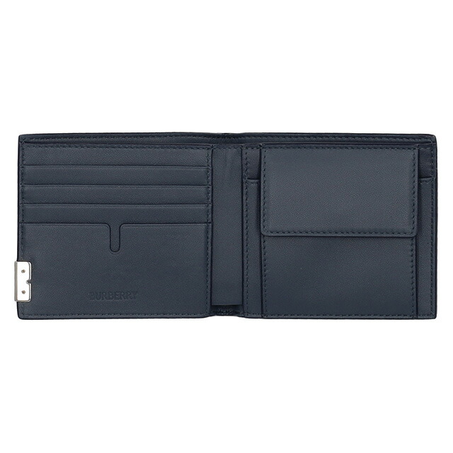 バ－バリ－ 二つ折り財布 メンズ BURBERRY 8089532 ネイビー ウォレット ブランド 高級 おしゃれ プレゼント 実用的