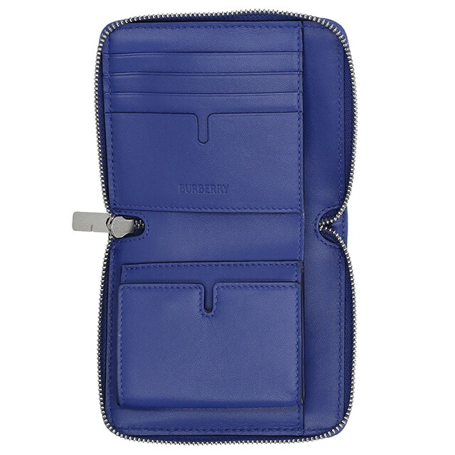 バ－バリ－ 二つ折り財布 メンズ レディース BURBERRY チェック 8089608 ブルー ウォレット ブランド 高級 おしゃれ プレゼント 実用的