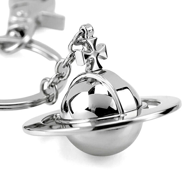 ヴィヴィアン ウエストウッド キーリング レディース ブランド Vivienne Westwood SAFFIANO ロゴ 8203010HU OM0009 N405 シルバー ビビアン 高級 おしゃれ プレゼント 実用的