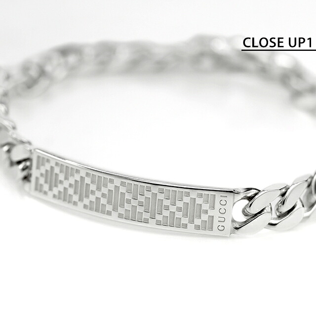グッチ ブレスレット メンズ レディース GUCCI ディアマンテ 17 チェーン ロゴ 843602 J8400 0818 シルバー アクセサリー 腕輪 ジュエリー ブランド 高級 おしゃれ プレゼント 実用的 ペア