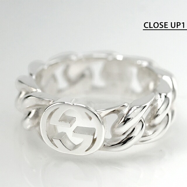 グッチ リング メンズ レディース ブランド GUCCI インターロッキング 20サイズ ロゴ 843627 J8400 0818 シルバー アクセサリー