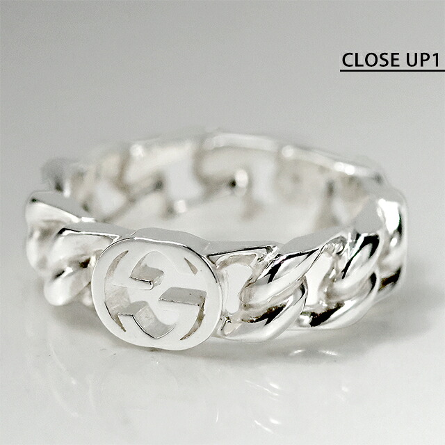 グッチ リング メンズ レディース ブランド GUCCI インターロッキング 10サイズ ロゴ 843972 J8400 0818 シルバー アクセサリー