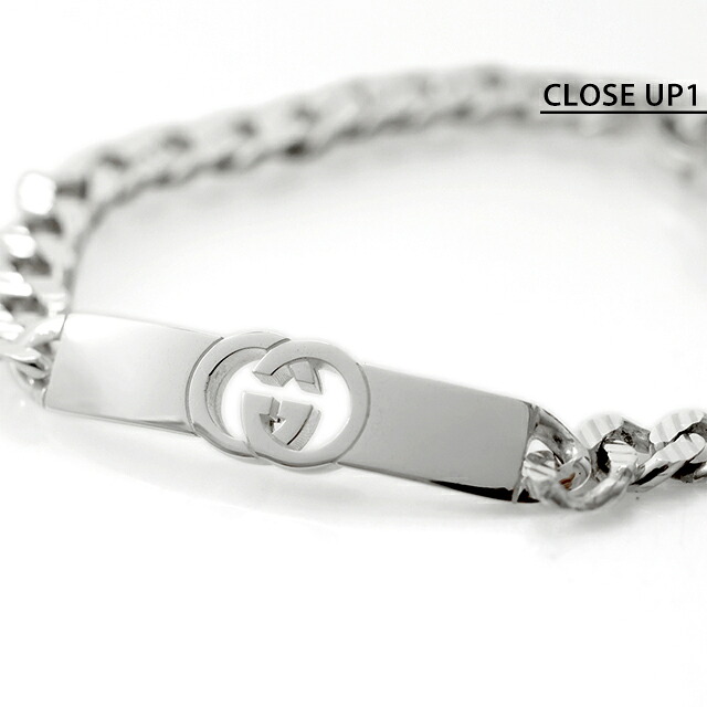 グッチ ブレスレット メンズ レディース GUCCI インターロッキング チェーン ロゴ 853978 J8400 0818 シルバー アクセサリー 腕輪 ジュエリー ブランド 高級 おしゃれ プレゼント 実用的 ペア