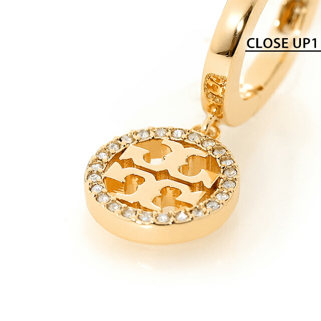 トリーバーチ ピアス レディース ブランド TORY BURCH MILLER PAVE HUGGIE HOOP EARRING フープ 両耳用 87041-783 Tory Gold アクセサリー