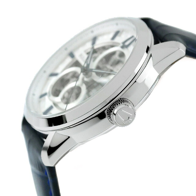 ブローバ クラシック メカニカル 自動巻き 腕時計 ブランド メンズ オープンハート BULOVA 96A330 アナログ シルバー ブルー おしゃれ 防水 プレゼント 男性 実用的