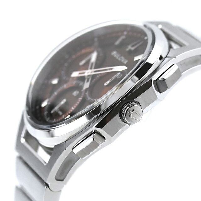ブローバ カーブ ハイプレシジョンクォーツ 腕時計 ブランド メンズ クロノグラフ 替えベルト BULOVA 96K117 アナログ ブラウン おしゃれ 防水 プレゼント 男性 実用的