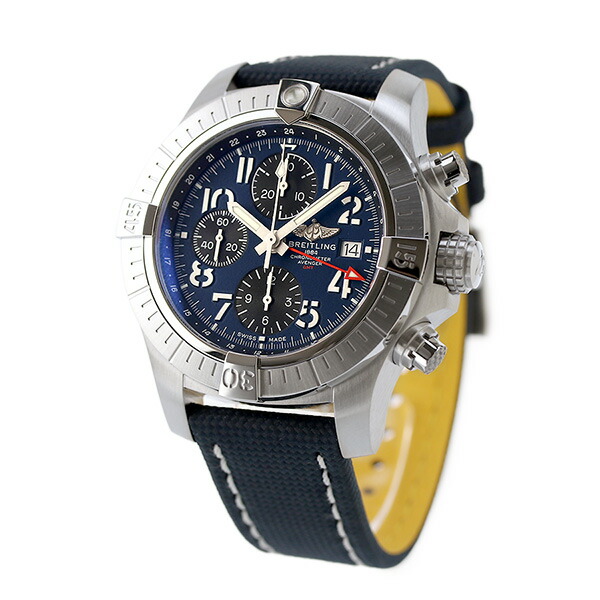 ブライトリング アベンジャー クロノグラフ GMT 45 自動巻き 腕時計 メンズ クロノグラフ BREITLING A24315101C1X1 アナログ ブルー ネイビー イエロー スイス製 高級 ブランド おしゃれ 防水 文字盤 大きい プレゼント 男性 実用的
