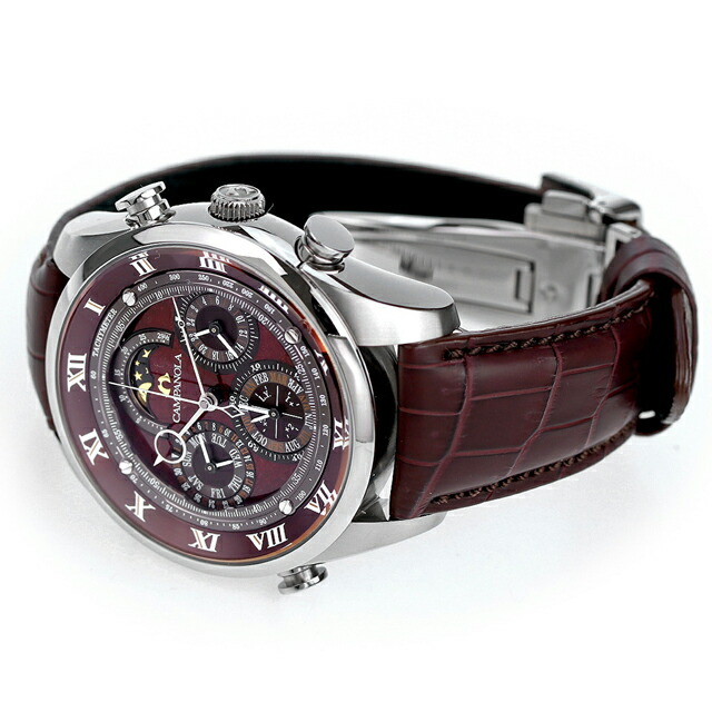 シチズン カンパノラ コンプリケーションコレクション グランドコンプリケーション 深緋 こきあけ クオーツ 腕時計 ブランド メンズ クロノグラフ ムーンフェイズ CITIZEN CAMPANOLA AH4081-17W アナログ レッド レッドブラウン 赤 日本製