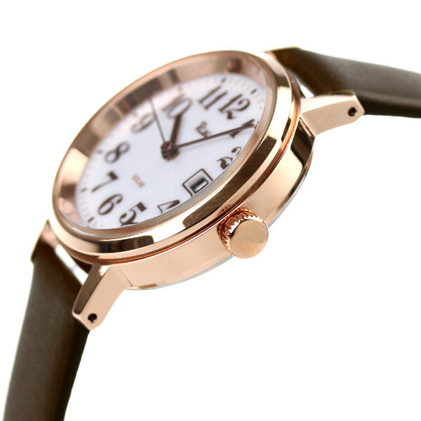セイコー アルバ リキ スタンダード ソーラー レディース 腕時計 AKQD403 SEIKO ALBA Riki ホワイト ダークブラウン ブランド おしゃれ 防水 軽い 華奢 かわいい プレゼント 女性 実用的
