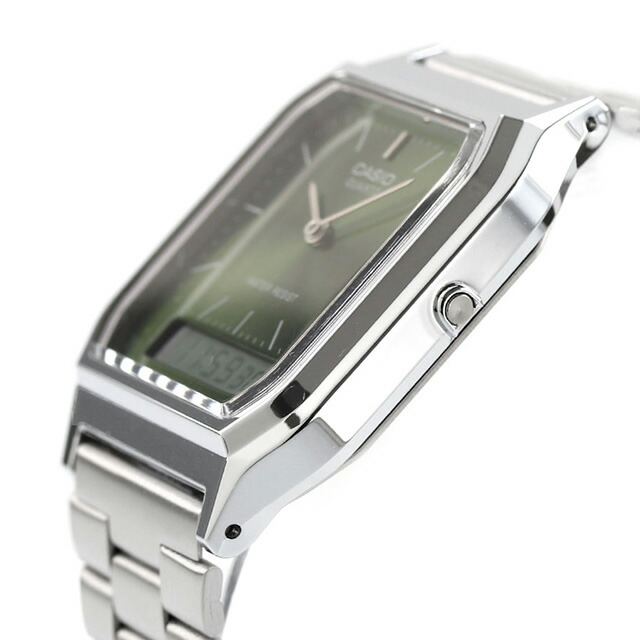 カシオ チープカシオ CASIO クォーツ 電池式 AQ-230A-3AMQY クラシック ユニセックス チプカシ 腕時計 シンプル ブランド カシオ casio グリーン おしゃれ アナデジ アナログ デジタル 防水 かわいい プレゼント 実用的 学生 受験生 受験用 試験用 受験対応