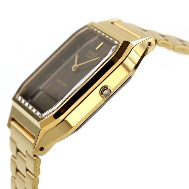 カシオ チープカシオ CASIO クォーツ 電池式 AQ-230GA-5AMQY クラシック ユニセックス チプカシ 腕時計 ブランド カシオ casio ブラウン ゴールド おしゃれ アナデジ アナログ デジタル 防水 かわいい プレゼント 実用的 学生 受験生 受験用 試験用 受験対応