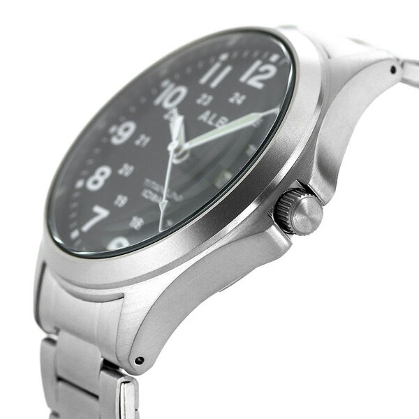 セイコー アルバ メンズ 腕時計 カレンダー チタン AQPJ402 SEIKO ALBA クオーツ ブラック 時計 ブランド おしゃれ 防水 プレゼント 男性 実用的