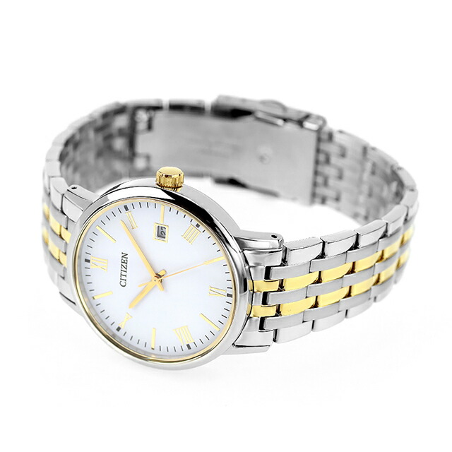 シチズン コレクション ソーラー 日本製 メンズ 腕時計 BM6774-51C CITIZEN ホワイト ゴールド 時計 ブランド おしゃれ 防水 プレゼント 男性 実用的