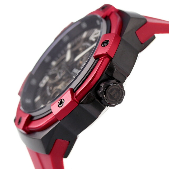 ブレラ ミラノ SUPERSPORTIVO EVO AUTOMATIC ラグスポ 自動巻き 腕時計 メンズ オープンハート BRERA MILANO BMSSAS4503A アナログ スケルトン ブラック レッド 黒 ブランド おしゃれ 防水 プレゼント 男性 実用的