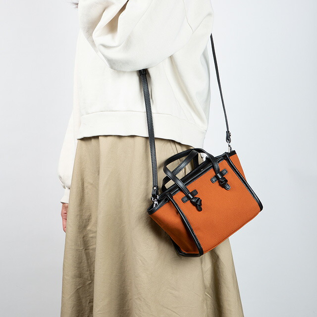 ジャンニキアリーニ ハンドバッグ レディース ブランド GIANNI CHIARINI BS 8065 CNV-SE オレンジ 軽量 小さめ 手提げ 高級 おしゃれ プレゼント 女性 実用的 かわいい