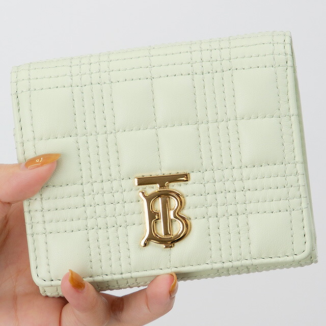 バ－バリ－ 三つ折り財布 レディース ブランド BURBERRY 8055217 ピスタチオ ウォレット 高級 おしゃれ プレゼント 実用的