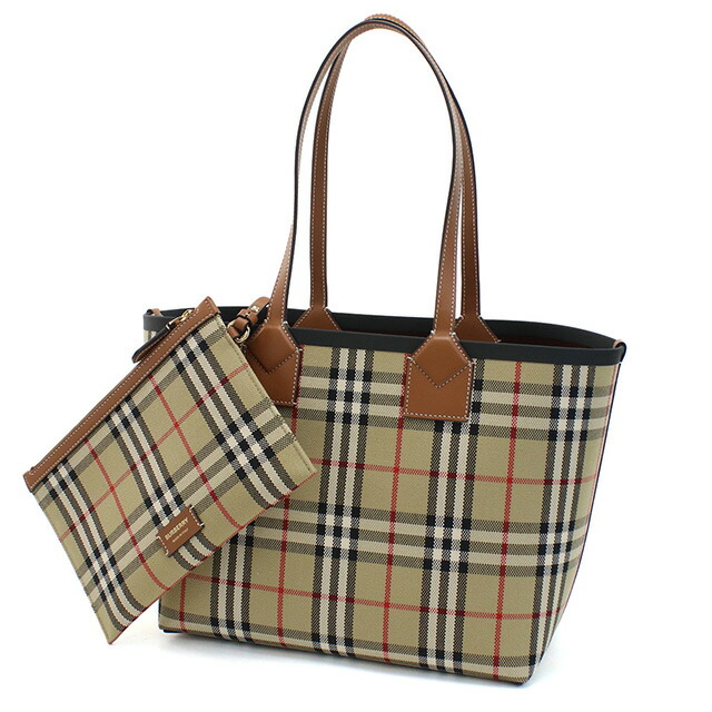バーバリー トートバッグ レディース BURBERRY コットン、レザー イタリア 8066163 BRIAR BROWN-BLACK ブラウン系 マルチカラー バッグ 軽量 手提げ ブランド 高級 おしゃれ プレゼント 女性 実用的 かわいい