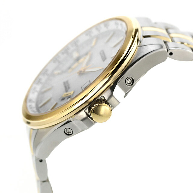 シチズン コレクション ダイレクトフライト エコドライブ電波 腕時計 ブランド メンズ 電波ソーラー CITIZEN COLLECTION CB0294-62A アナログ シルバー ゴールド おしゃれ 防水 プレゼント 男性 実用的