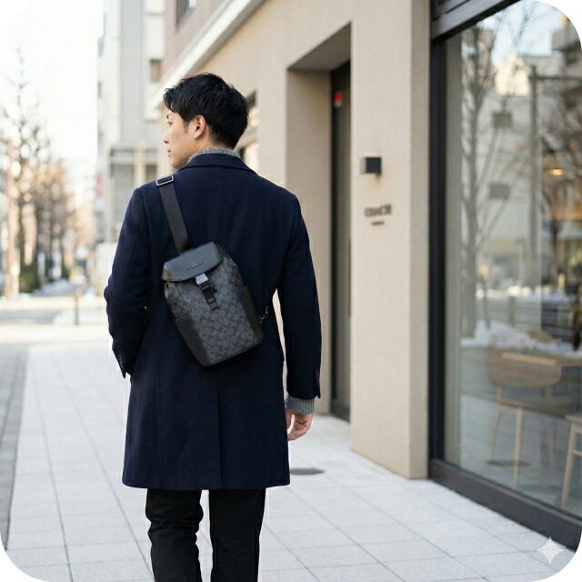 コーチ ボディバッグ ウエストポーチ メンズ アウトレット ブランド COACH CT712 QBMI5 チャコール/ブラック ショルダーバッグ 斜めがけ 軽量 小さめ 高級 おしゃれ プレゼント 男性 実用的 かっこいい