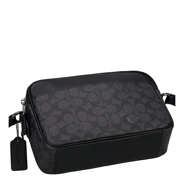 コーチ ショルダーバッグ メッセンジャーバッグ メンズ アウトレット ブランド COACH シグネチャー CV921 QBMI5 チャコール/ブラック 斜めがけ 高級 おしゃれ プレゼント 男性 実用的 かっこいい