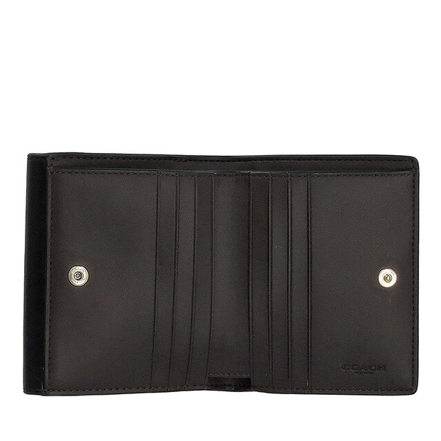 コーチ 二つ折り財布 レディース ブランド COACH CW801 IMXAQ ウォルナット/ブラック ウォレット 高級 おしゃれ プレゼント 実用的
