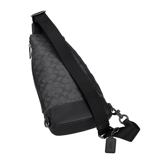 コーチ ボディバッグ ウエストポーチ メンズ アウトレット ブランド COACH CY801 QBMI5 チャコール/ブラック ショルダーバッグ 斜めがけ 軽量 小さめ 高級 おしゃれ プレゼント 男性 実用的 かっこいい