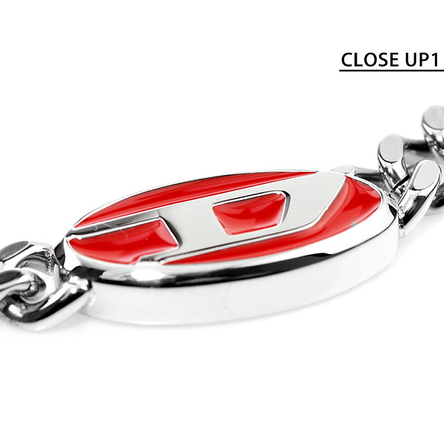 ディーゼル ネックレス ペンダント メンズ レディース DIESEL ステンレススチール DX1446040 シルバー レッド アクセサリー ジュエリー ブランド 高級 おしゃれ プレゼント 実用的 ペア