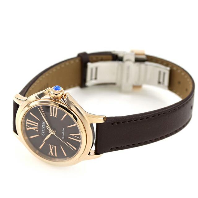 シチズン エル ROUND Collection 光発電エコドライブ 腕時計 ブランド レディース ソーラー CITIZEN L EM1163-09X アナログ ブラウン おしゃれ 防水 軽い 華奢 かわいい プレゼント 女性 実用的