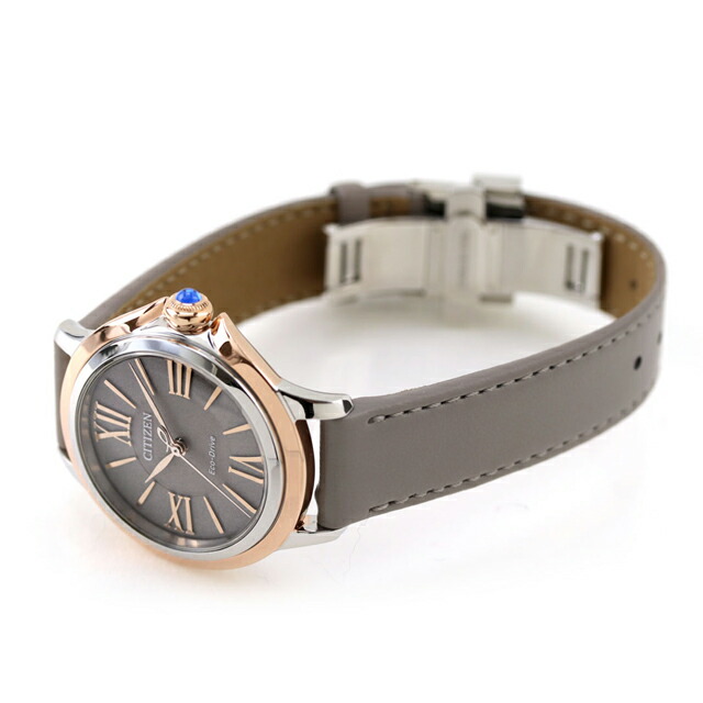 シチズン エル ROUND Collection 光発電エコドライブ 腕時計 ブランド レディース ソーラー CITIZEN L EM1166-01Z アナログ グレー おしゃれ 防水 軽い 華奢 かわいい プレゼント 女性 実用的